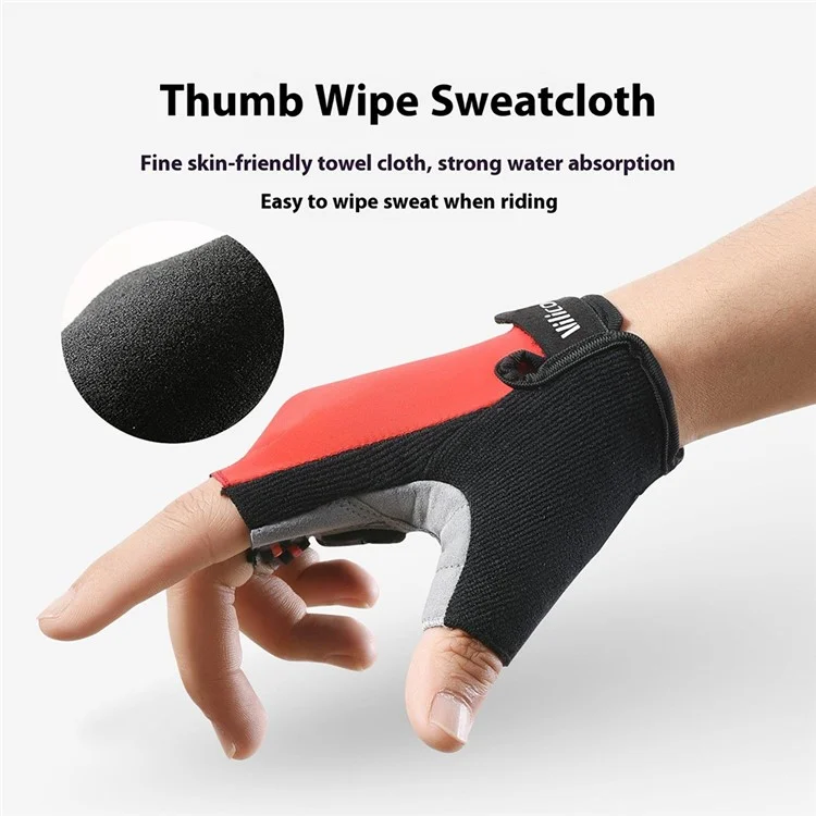 VILICO A0066V 1 Paire Taille XL Gants de Cyclisme, Fitness et Pêche - Antichoc et Antidérapants, Mi-Doigts - Rouge