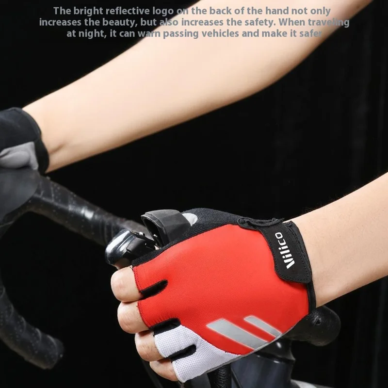 VILICO A0066V 1 Par Talla XL Guantes de Ciclismo, Fitness y Pesca Amortiguadores de Impacto Antideslizantes sin Dedos - Azul