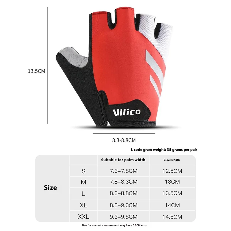 VILICO A0066V 1 Par Talla XL Guantes de Ciclismo, Fitness y Pesca Amortiguadores de Impacto Antideslizantes sin Dedos - Azul