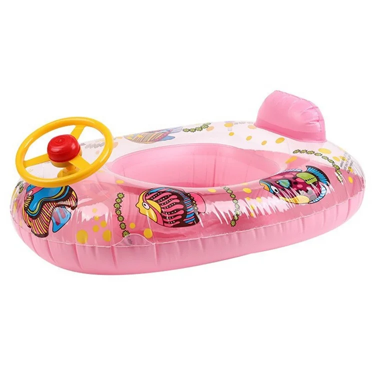 Lot de Bouées de Natation Gonflables SUMMERT avec Motif Dessin Animé pour Enfants de 1 à 3 Ans / Épaisseur de 0,18 mm / Supporte jusqu'à 25 kg - Rose Transparent