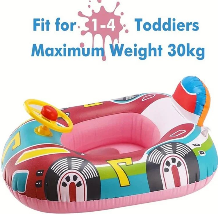 Lot de Bouées de Natation Gonflables SUMMERT avec Motif Dessin Animé pour Enfants de 1 à 3 Ans / Épaisseur de 0,18 mm / Supporte jusqu'à 25 kg - Rose Transparent