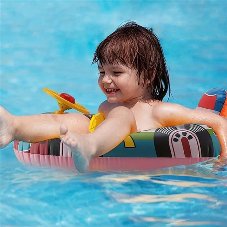 Lot de Bouées de Natation Gonflables SUMMERT avec Motif Dessin Animé pour Enfants de 1 à 3 Ans / Épaisseur de 0,18 mm / Supporte jusqu'à 25 kg - Rose Transparent