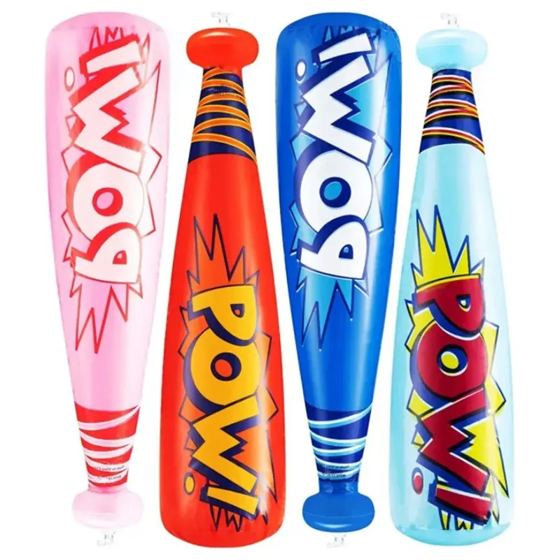 40cm Inflatable Baseball Bat Balloon Baseball Party Supplies POW Letter PVC Sports Theme Toy - Pink