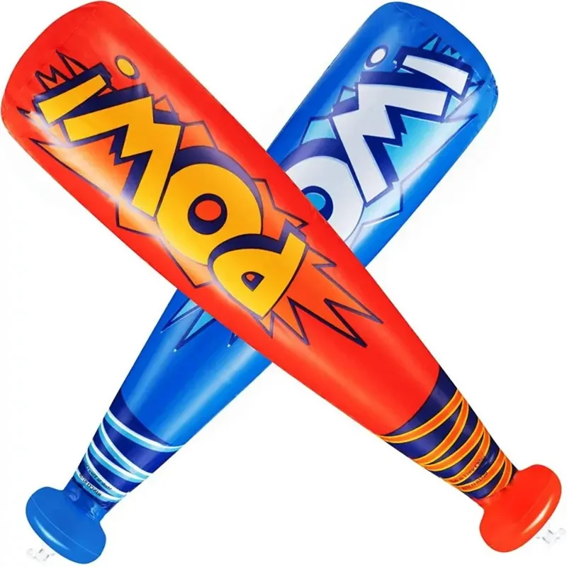 40cm Inflatable Baseball Bat Balloon Baseball Party Supplies POW Letter PVC Sports Theme Toy - Pink