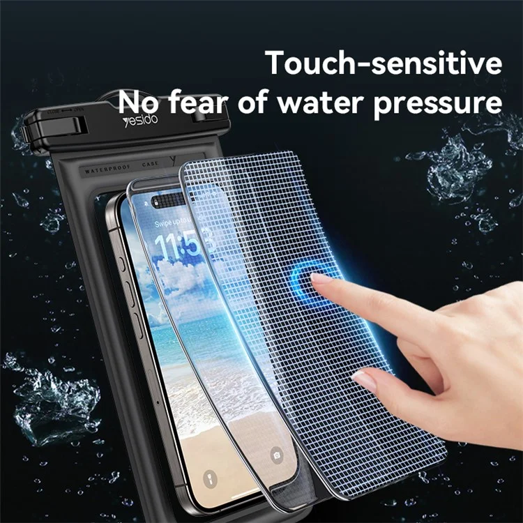 YESIDO WB50 30m Waterproof Floating Phone Pouch Touchscreen Cellphone Dry Bag for Swimming  /  Diving