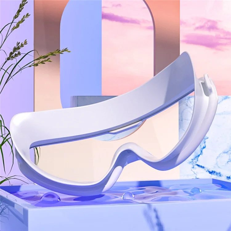 Kinder Anti-Beschlag Schwimmbrille mit Silikon Schwimmkappe und Ohrstöpsel Set für Pool und Strand - Weiß+Rosa