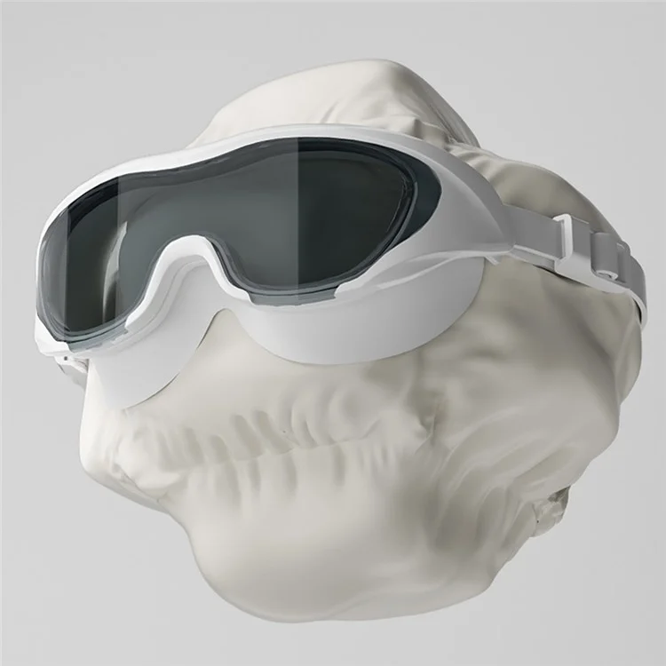 High Definition Swimming Goggles for Men Women Anti Fog Large Frame Swim Glasses, 15.5 x 6cm - White / Transparent Lens