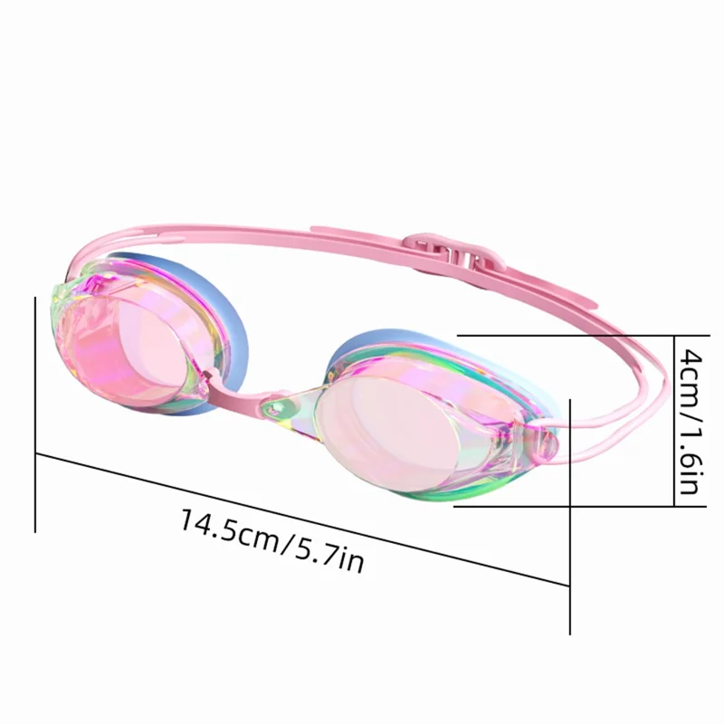 692 Adult Swimming Goggles Competition Racing Electroplated Swim Glasses with 2 Nose Bridges - Colorful Purple