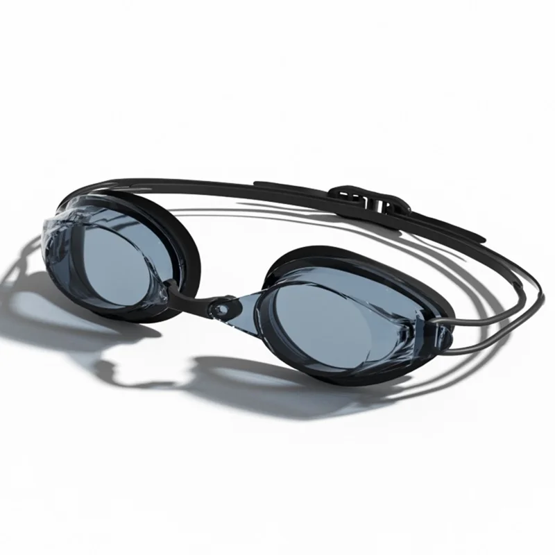 692 Adult Swimming Goggles with 2 Nose Bridges Competition Racing Swim Glasses for Men Women - Black / Plain Lens