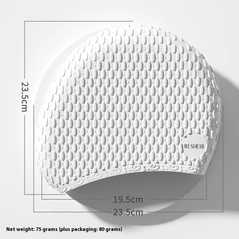 RESHEIR Anti Fog Large Frame Adult Swim Goggles with Storage Case and Silicone Swim Cap Set - White