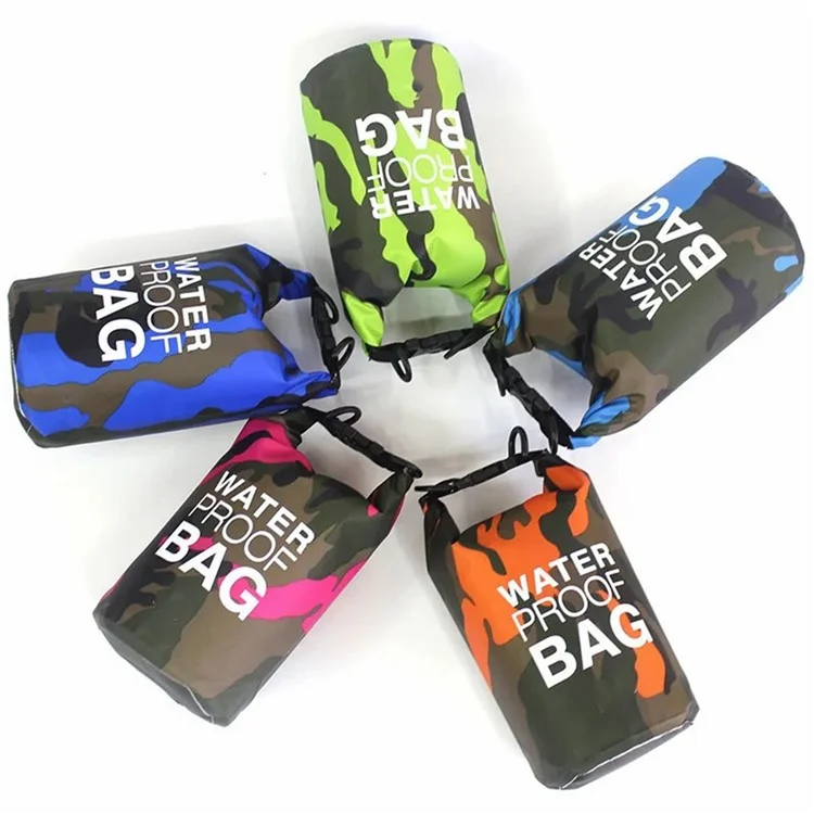 20L Camouflage Waterproof Dry Bag PVC Outdoor Camping Boating Swimming Drifting Sack with Single Shoulder Strap - Orange