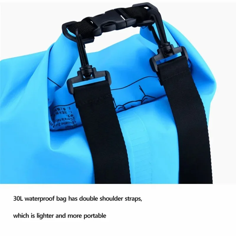 15L Single Shoulder Strap Outdoor Waterproof Dry Bag PVC Portable Storage Sack for Camping Beach Swimming Boating Kayaking - Light Green