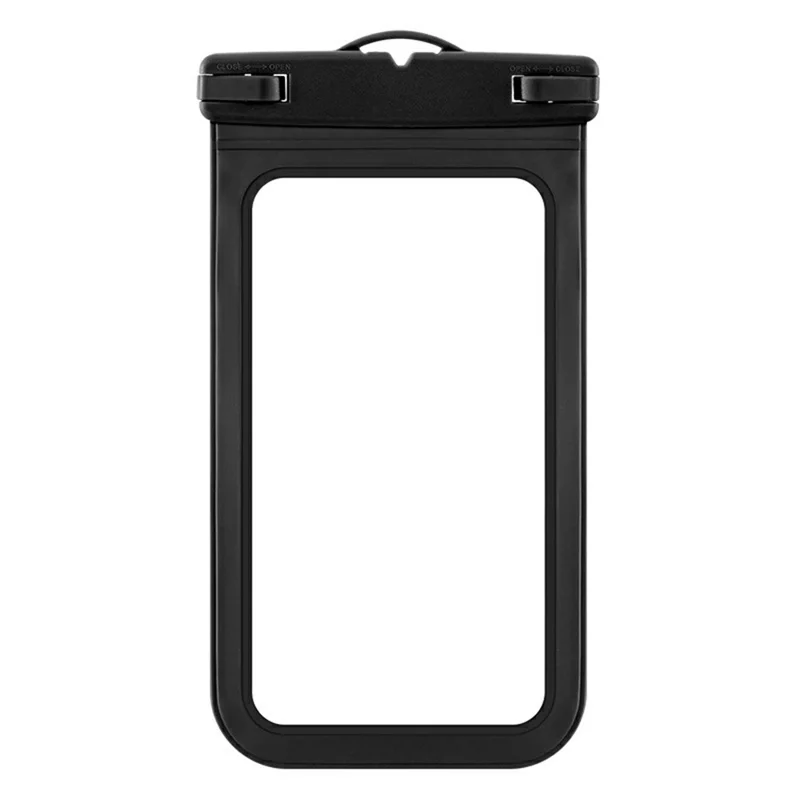 Waterproof Phone Pouch PVC Matte Case for Devices Up To 6.8 Inches IPX8 Water Proof Phone Dry Bag - Black
