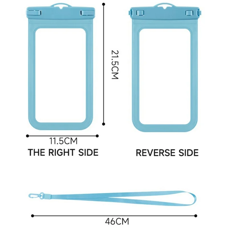 Custodia Impermeabile per Telefono Sacchetto PVC Opaco per Dispositivi fino a 6,8 Pollici IPX8 Borsa Asciutta Impermeabile - Blu