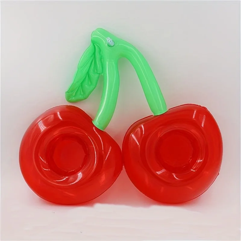 Support de Boisson Gonflable Cerise à 2 Emplacements pour Piscine / Fête de Plage, 33 x 18 cm