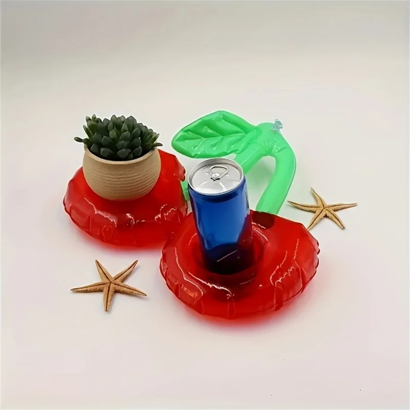 Support de Boisson Gonflable Cerise à 2 Emplacements pour Piscine / Fête de Plage, 33 x 18 cm