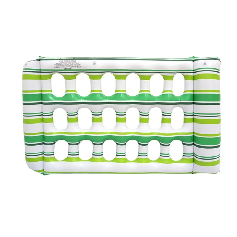 Materasso Galleggiante Gonfiabile Lounge in PVC Rinforzato per Una Persona con Fori - Verde