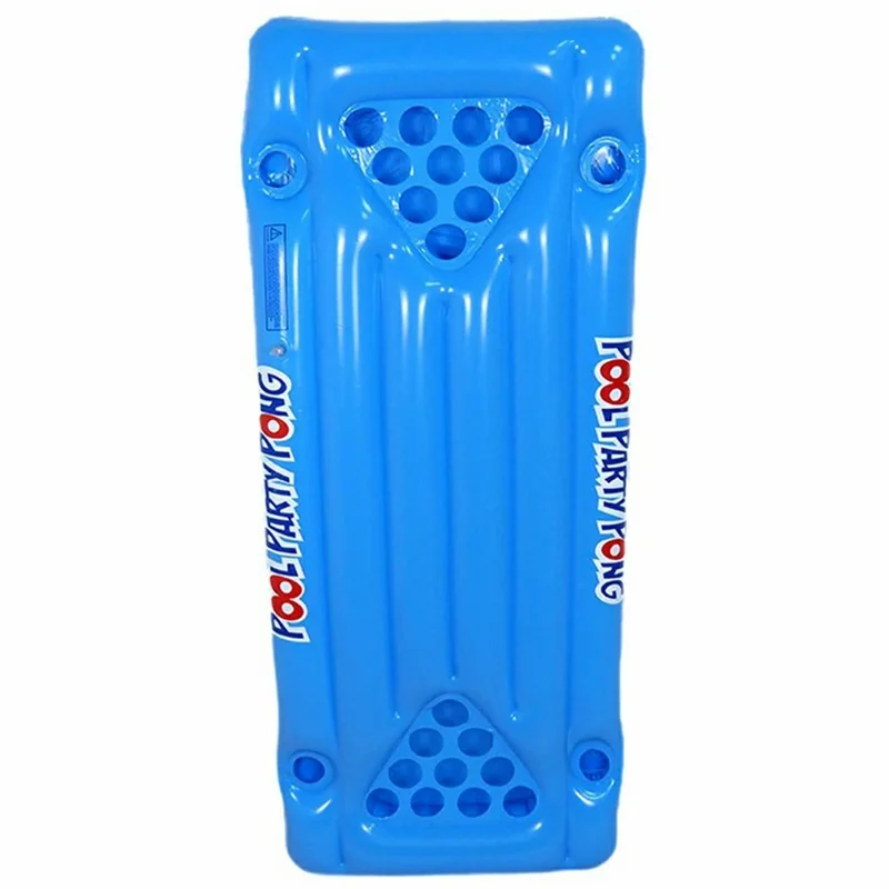 Inflatable PVC Float Game Pong Mat Swimming Pool Beach Cup Holder Floating Lounge Raft
