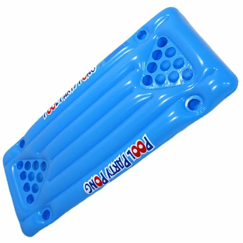 Inflatable PVC Float Game Pong Mat Swimming Pool Beach Cup Holder Floating Lounge Raft
