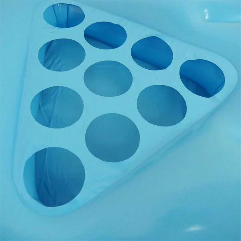 Inflatable PVC Float Game Pong Mat Swimming Pool Beach Cup Holder Floating Lounge Raft