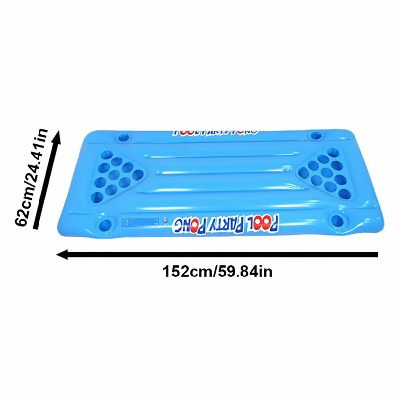 Inflatable PVC Float Game Pong Mat Swimming Pool Beach Cup Holder Floating Lounge Raft