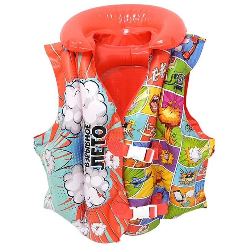 Cartoon Design Children Inflatable Life Jacket Swimming Vest Safety Flotation Device - Cartoon Pattern(for Age 3-5)