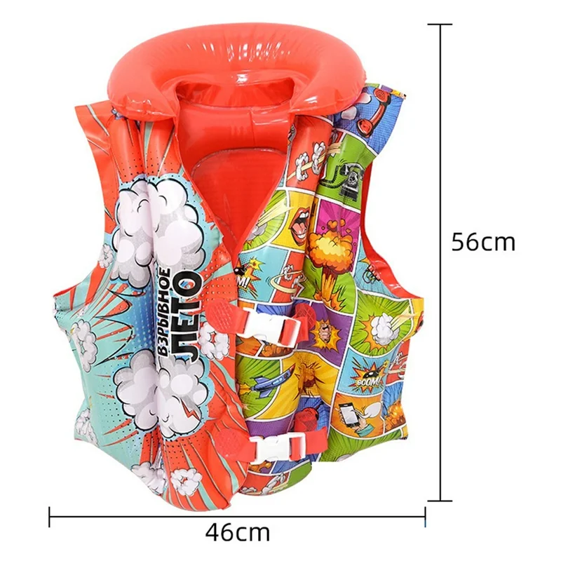 Cartoon Design Children Inflatable Life Jacket Swimming Vest Safety Flotation Device - Cartoon Pattern(for Age 3-5)