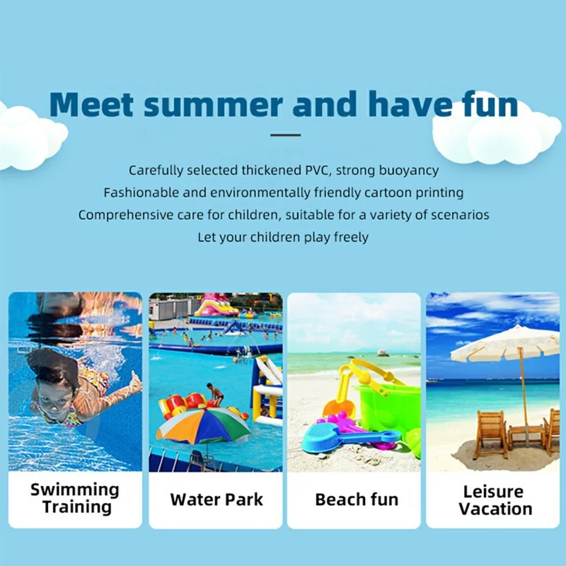 Cartoon Design Children Inflatable Life Jacket Swimming Vest Safety Flotation Device - Cat(for Age 1-2)
