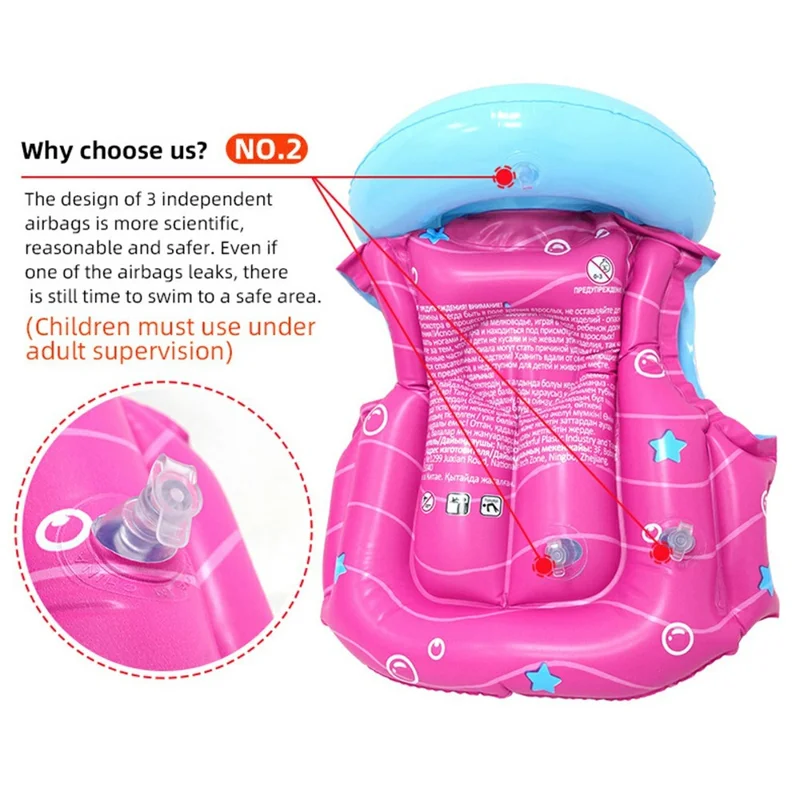 Cartoon Design Children Inflatable Life Jacket Swimming Vest Safety Flotation Device - Cat(for Age 1-2)