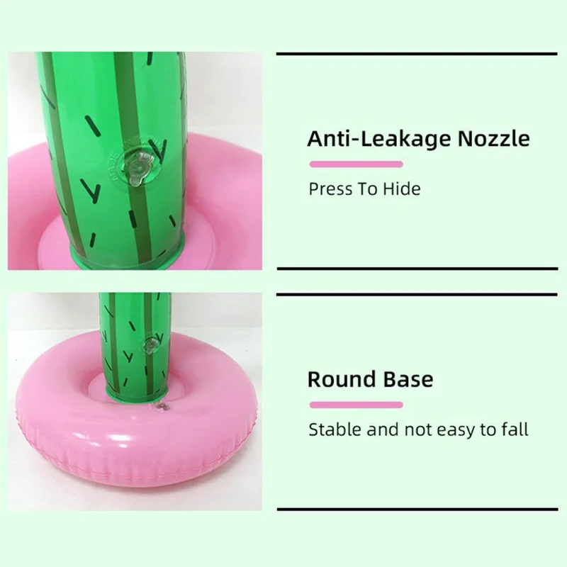 For Kids Inflatable Cactus Ring Toss Game with 3 Rings Set Pool Beach Party Interactive Toy