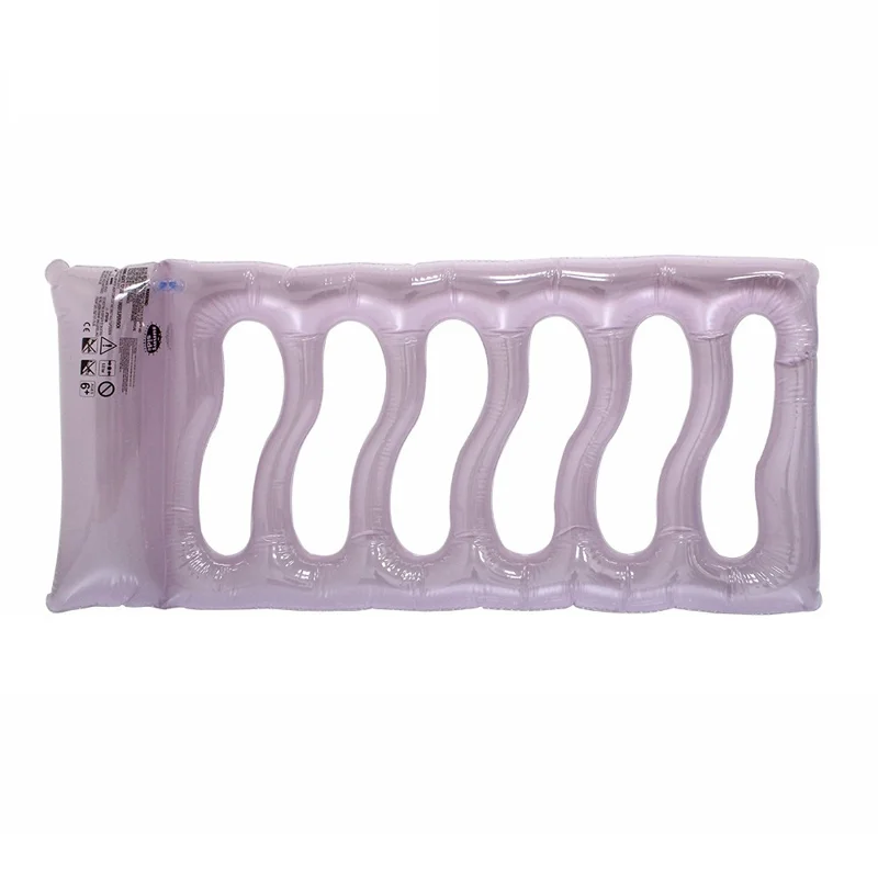 Foldable Pool Float PVC Inflatable Floating Water Hammock for Lake River Poolside Party, 160 x 80 x 13cm - Purple