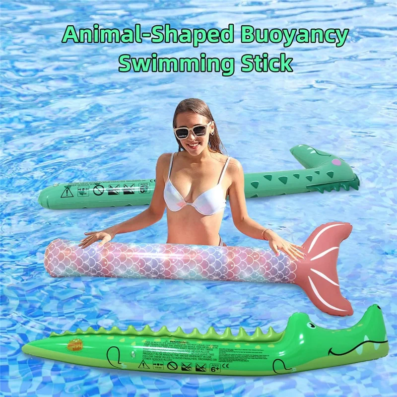 LXYB Swimming Pool Noodle Inflatable Cartoon Large PVC Buoyancy Stick for Summer Water Games - Dinosaur