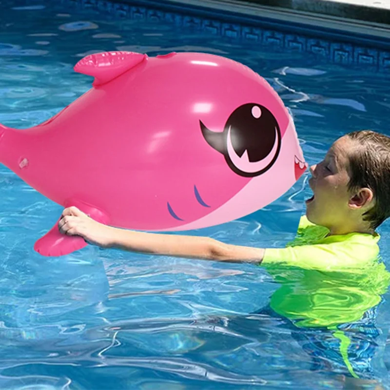 Inflatable Dolphin Thickened PVC Summer Fun Pool Float Water Party Toy - Large / Rose Dolphin