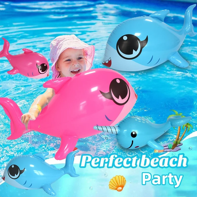 Inflatable Dolphin Thickened PVC Summer Fun Pool Float Water Party Toy - Large / Rose Dolphin