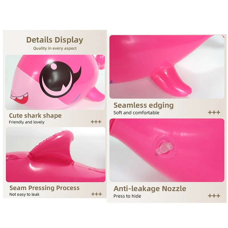 Inflatable Dolphin Thickened PVC Summer Fun Pool Float Water Party Toy - Large / Rose Dolphin
