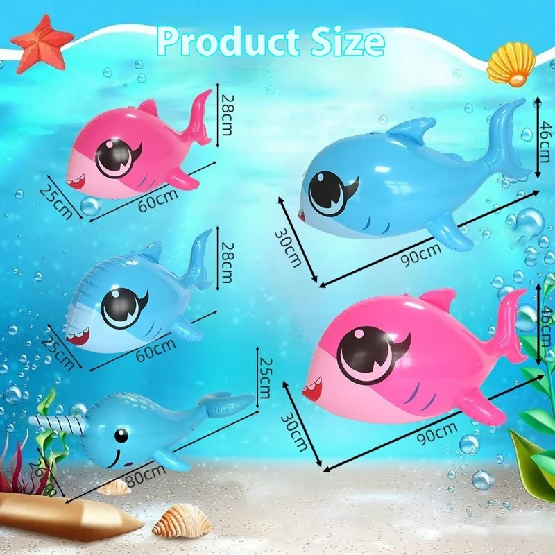 Inflatable Dolphin Thickened PVC Summer Fun Pool Float Water Party Toy - Large / Rose Dolphin