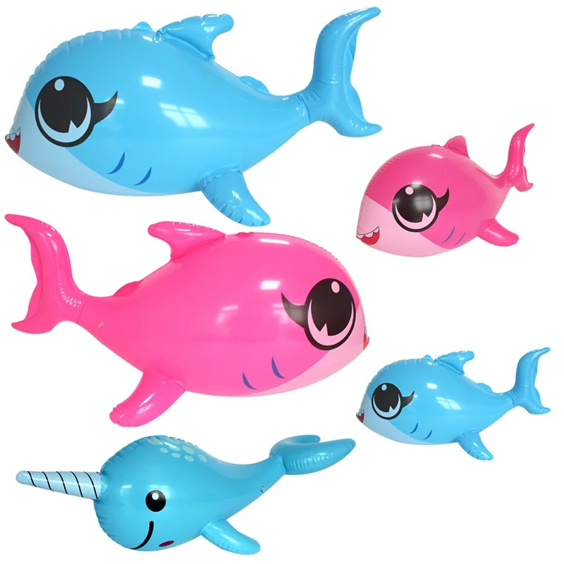 Inflatable Dolphin Thickened PVC Summer Fun Pool Float Water Party Toy - Large / Rose Dolphin
