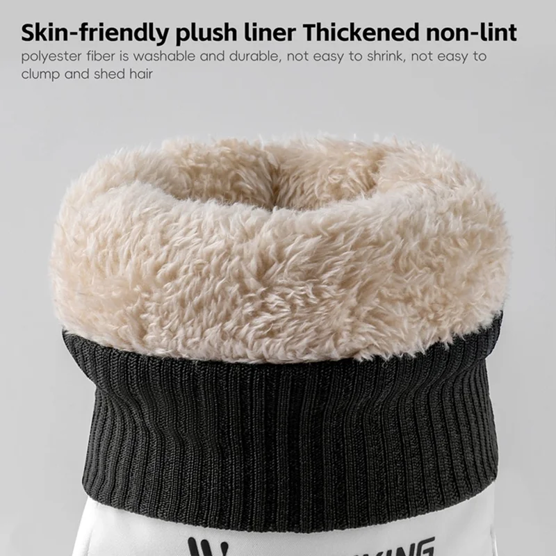 WEST BIKING YP0211271 Waterproof Ski Gloves Winter Windproof Touch Screen Cycling Mittens with Zipper Pocket - White / S