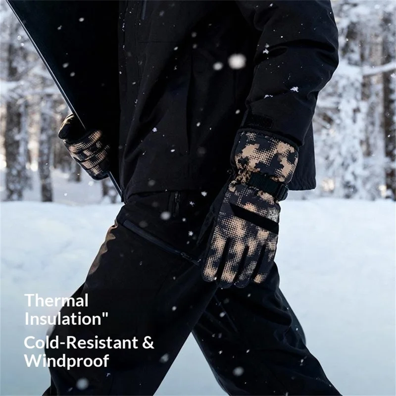 1 Pair Waterproof Winter Outdoor Ski Gloves Windproof Touchscreen Warm Gloves with Thermal Fleece Lining for Cycling Cold Weather - S  /  SK50 Purple Woman