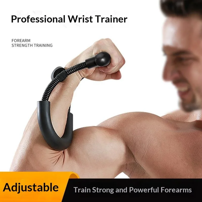 Adjustable Wrist Strengthener 30-45kg Resistance Hand Grip Exerciser Carbon Steel Spring for Wrist Training - Black
