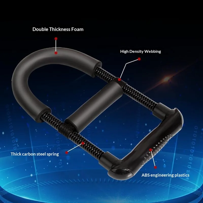 Adjustable Wrist Strengthener 30-45kg Resistance Hand Grip Exerciser Carbon Steel Spring for Wrist Training - Black
