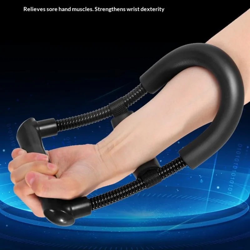 Adjustable Wrist Strengthener 30-45kg Resistance Hand Grip Exerciser Carbon Steel Spring for Wrist Training - Black
