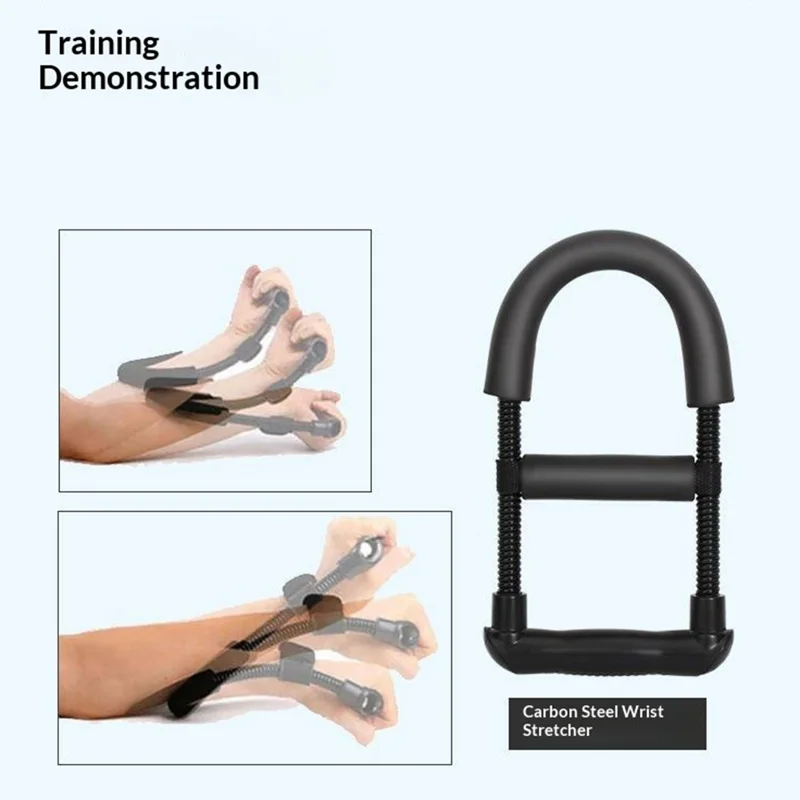 Adjustable Wrist Strengthener 30-45kg Resistance Hand Grip Exerciser Carbon Steel Spring for Wrist Training - Black