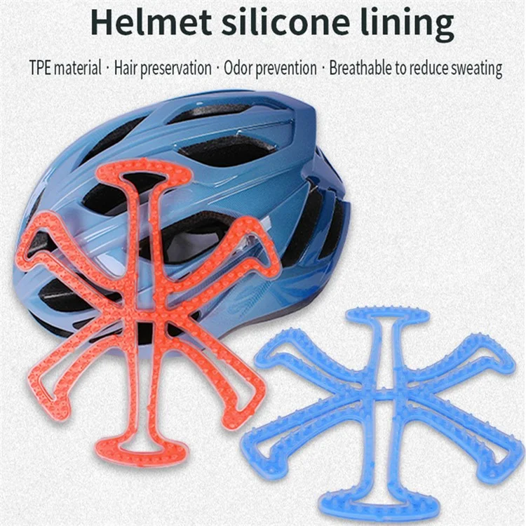 Bike Helmet Padding Comfortable Universal Bicycle Replacement TPE Pad Padding Helmet Cushion Mat - Blue