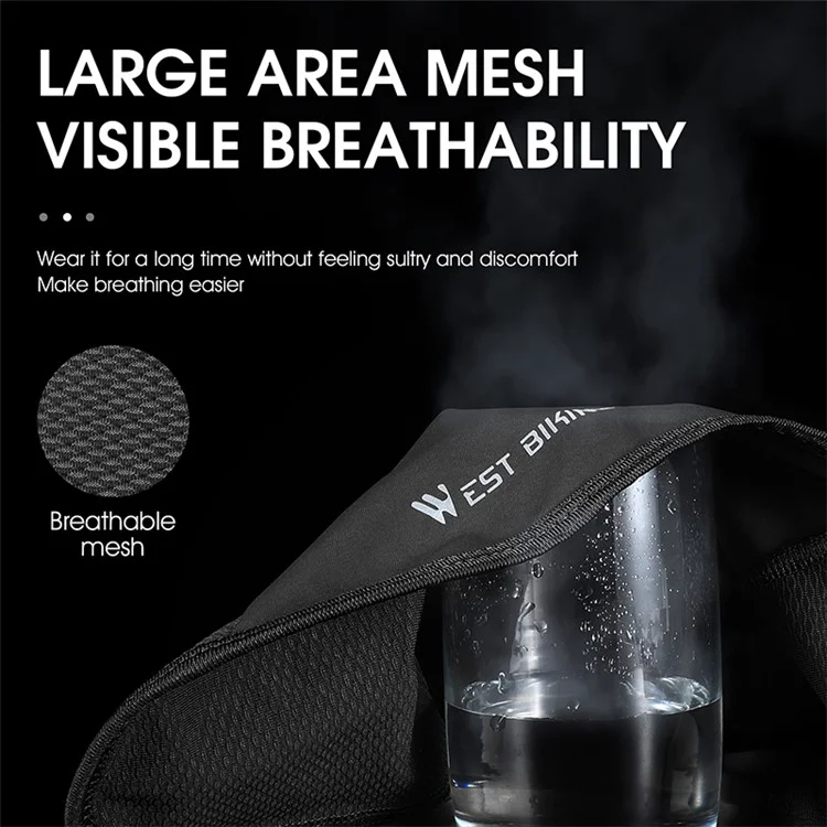 WEST BIKING YP0201316 Outdoor-Radfahren Angeln Eis-Seide Sturmhaube Atmungsaktive Mesh-Gesichtsabdeckung Sonnenschutz Elastischer Halstuch-Schal - Grau