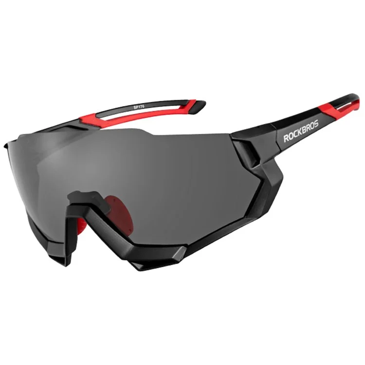 ROCKBROS 10133 Photochromic Cycling Sunglasses Polarized Windproof Eyeglasses Riding Eyewear - Black
