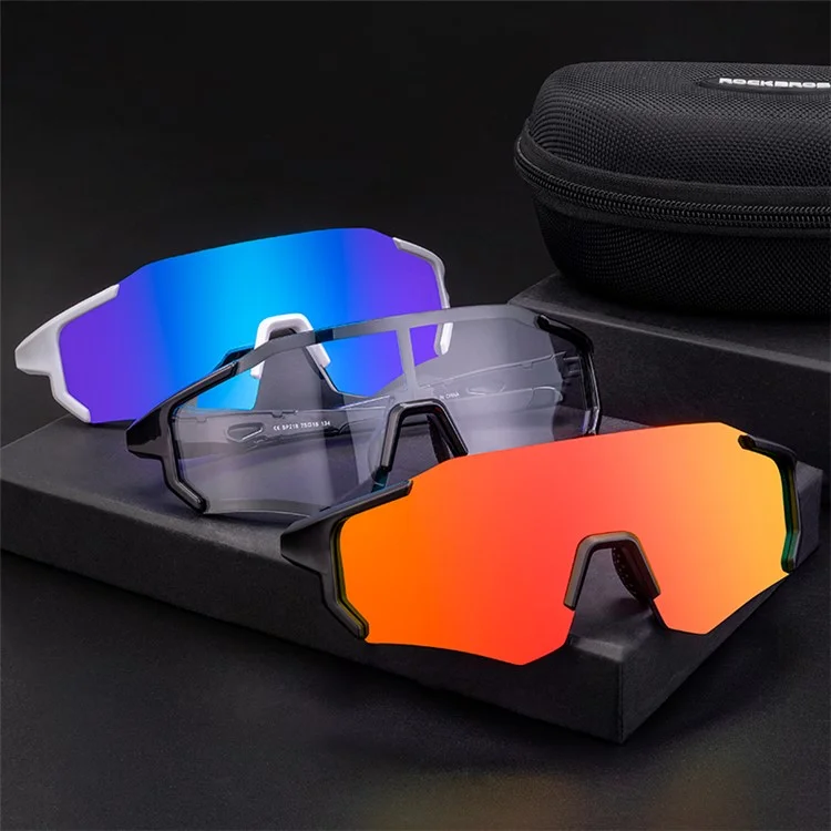 ROCKBROS Anti-fog Goggles Polarized Photochromic Glasses with Myopia Frame for Man and Women - Black