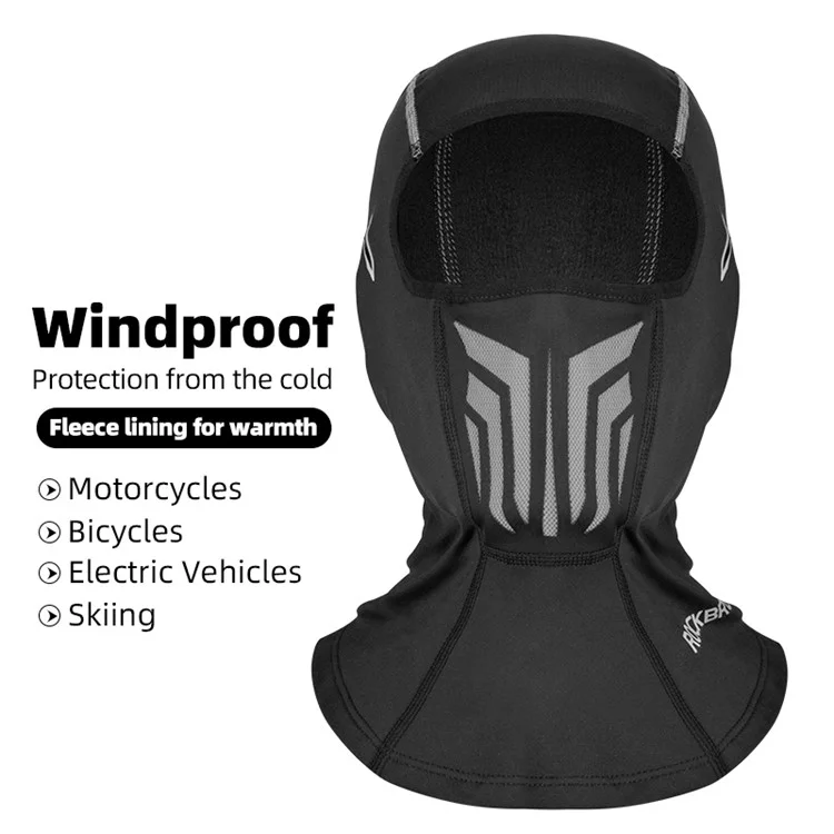Masque facial ROCKBROS Soft Keeping Warm Windproof Cycling Head Scarf pour hommes et femmes - Long Foulard
