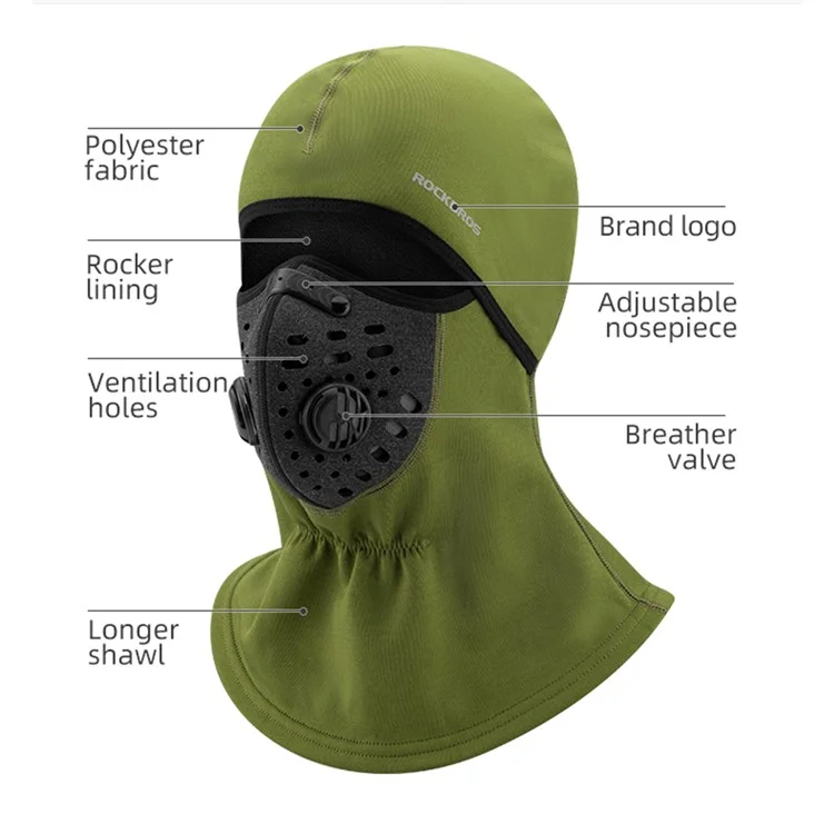 ROCKBROS LF7127 Motorcycle Men Women Winter Warm Cap Ski Balaclava Outdoor Face Mask with Breathe Valve - Black