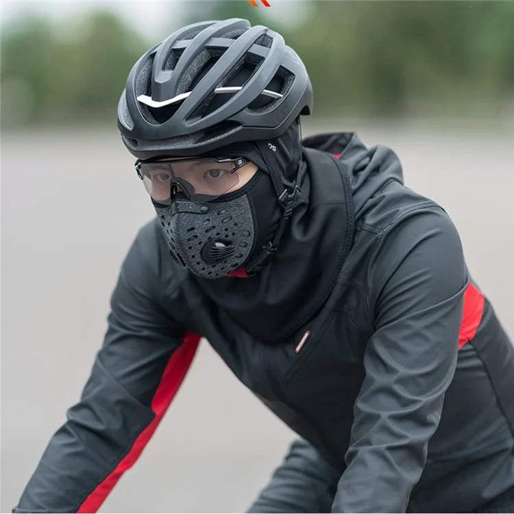 ROCKBROS LF7127 Motorcycle Men Women Winter Warm Cap Ski Balaclava Outdoor Face Mask with Breathe Valve - Black